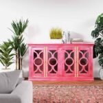 Buy Blue City Decor Arched Reflection 4-Door Wooden Sideboard | Wooden Sideboard | Living Room Furniture | Dining Room Furniture | Wooden Cabinet | Cabinet | Sideboard | Blue City Decor