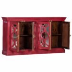 Blue City Decor Arched Reflection 4-Door Wooden Sideboard - Image 3