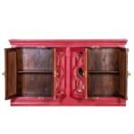 Blue City Decor Arched Reflection 4-Door Wooden Sideboard - Image 4