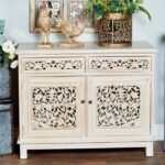 Buy Blue City Decor White Mist Jali Carved Sideboard | Wooden Sideboard | Living Room Furniture | Dining Room Furniture | Wooden Cabinet | Cabinet | Sideboard | Blue City Decor