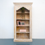 Buy Blue City Decor Oasis Crest Carved Mango Wood Bookshelf | Bookshelf | Wooden Bookshelf | Living Room Furniture | Dining Room Furniture | Wooden Crockery Unit | Crockery Unit | Display Unit | Wooden Display Unit | Blue City Decor