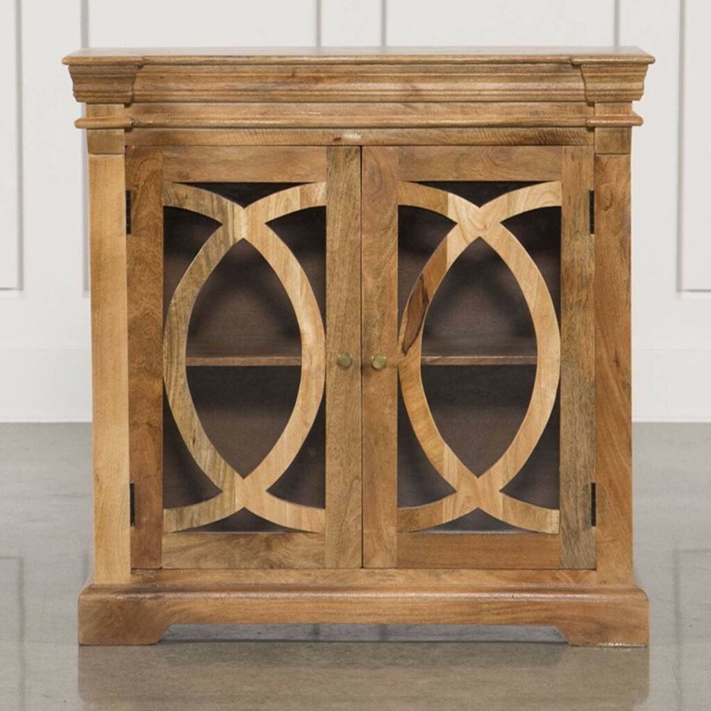 Buy Blue City Decor Natural Archline Solid Wood Sideboard | Wooden Sideboard | Living Room Furniture | Dining Room Furniture | Wooden Cabinet | Cabinet | Sideboard | Blue City Decor