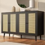 Blue City Decor Golden Weave 4-Door Rattan Sideboard - Image 4