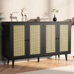 Blue City Decor Golden Weave 4-Door Rattan Sideboard - Image 3