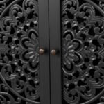 Blue City Decor Floral Dynasty Hand-Carved Wood Cabinet - Image 11