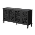 Blue City Decor Floral Dynasty Hand-Carved Wood Cabinet - Image 7