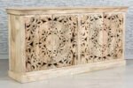 Blue City Decor Regal Jali Carved Solid Wood Sideboard - Image 2