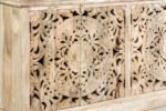 Blue City Decor Regal Jali Carved Solid Wood Sideboard - Image 4