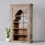 Buy Blue City Decor Carved Archline Solid Wood Bookshelf | Bookshelf | Wooden Bookshelf | Living Room Furniture | Dining Room Furniture | Wooden Crockery Unit | Crockery Unit | Display Unit | Wooden Display Unit | Blue City Decor