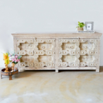 Buy Blue City Decor Heritage Distressed Mango Wood Sideboard | Wooden Sideboard | Living Room Furniture | Dining Room Furniture | Wooden Cabinet | Cabinet | Sideboard | Blue City Decor