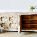 Buy Blue City Decor Heritage Distressed Mango Wood Sideboard | Wooden Sideboard | Living Room Furniture | Dining Room Furniture | Wooden Cabinet | Cabinet | Sideboard | Blue City Decor