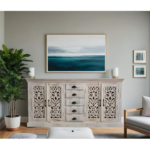 Buy Blue City Decor Royal Artisan Hand-Carved Wood Sideboard | Wooden Sideboard | Living Room Furniture | Dining Room Furniture | Wooden Cabinet | Cabinet | Sideboard | Blue City Decor