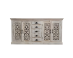 Blue City Decor Royal Artisan Hand-Carved Wood Sideboard - Image 3