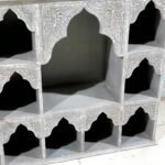 Blue City Decor Grey Royale Carved Solid Wood Bookshelf - Image 8