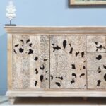 Blue City Decor Floral Crest Premium Wood Sideboard - Image 7