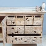 Blue City Decor Floral Crest Premium Wood Sideboard - Image 5