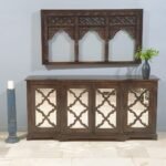 Blue City Decor Arched Reflections Solid Wood Cabinet - Image 2