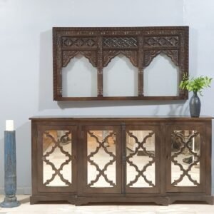 Buy Blue City Decor Arched Reflections Solid Wood Cabinet | Wooden Sideboard | Living Room Furniture | Dining Room Furniture | Wooden Cabinet | Cabinet | Sideboard | Blue City Decor