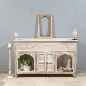 Buy Blue City Decor Carved Royale Solid Wood Sideboard | Wooden Sideboard | Living Room Furniture | Dining Room Furniture | Wooden Cabinet | Cabinet | Sideboard | Blue City Decor