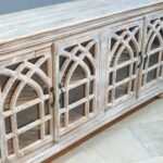 Blue City Decor Arched Heritage Glass Solid Wood Sideboard - Image 8