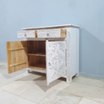 Blue City Decor Ivory Crest Carved Sideboard with Drawers - Image 2