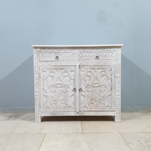 Buy Blue City Decor Ivory Crest Carved Sideboard with Drawers | Wooden Sideboard | Living Room Furniture | Dining Room Furniture | Wooden Cabinet | Cabinet | Sideboard | Blue City Decor