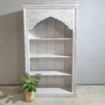 Blue City Decor Grande Mehrab Hand-Carved Wood Bookshelf - Image 5