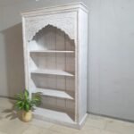 Blue City Decor Grande Mehrab Hand-Carved Wood Bookshelf - Image 6