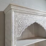 Blue City Decor Grande Mehrab Hand-Carved Wood Bookshelf - Image 8