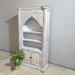 Blue City Decor Mehrab Crest Hand-Carved Wooden Bookshelf - Image 2
