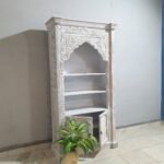 Blue City Decor Mehrab Crest Hand-Carved Wooden Bookshelf - Image 7