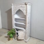 Blue City Decor Mehrab Crest Hand-Carved Wooden Bookshelf - Image 6