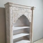 Blue City Decor Mehrab Crest Hand-Carved Wooden Bookshelf - Image 5