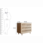 Blue City Decor CaneCraft Natural Wooden Chest of Drawers - Image 7