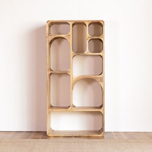 Buy Blue City Decor Mango Royale Hand-Carved Bookcase | Bookshelf | Wooden Bookshelf | Living Room Furniture | Dining Room Furniture | Wooden Crockery Unit | Crockery Unit | Display Unit | Wooden Display Unit | Blue City Decor