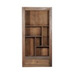 Blue City Decor Vintage Carved Solid Wood Bookshelf - Image 2