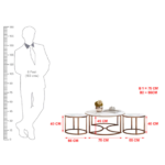 Blue City Decor Copper Aura Marble & Metal Coffee Table Trio - Image 7