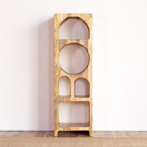 Buy Blue City Decor Artisan Mango Classic Carved Bookcase | Bookshelf | Wooden Bookshelf | Living Room Furniture | Dining Room Furniture | Wooden Crockery Unit | Crockery Unit | Display Unit | Wooden Display Unit | Blue City Decor