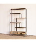 Blue City Decor Acacia Edge Dual-Drawer Display Bookcase - Image 2