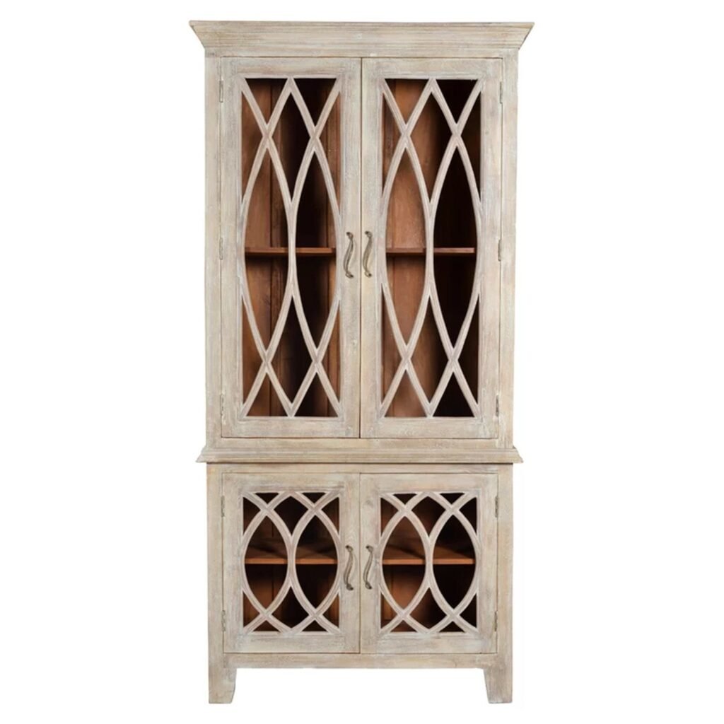 Buy Blue City Decor French Archline Glass Door Wardrobe | Wardrobe | Wooden Wardrobe | Almirah | Wooden Almirah | Bedroom Furniture | Solid Wood Furniture | Blue City Decor