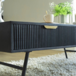 Blue City Decor Blackline Modern Solid Wood Coffee Table - Image 3