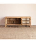 Blue City Decor Natural Weave Mango Wood TV Console - Image 2