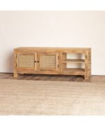 Blue City Decor Natural Weave Mango Wood TV Console - Image 3