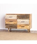 Blue City Decor Traditional Hand-Carved Wooden Dresser - Image 3