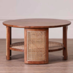 Buy Blue City Decor Mango Weave Cane Round Coffee Table | Coffee Table | Wooden Coffee Table | Living Room Furniture | Solid Wood Furniture | Blue City Decor