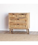 Blue City Decor Rattan Luxe Wooden Chest of Drawers - Image 2