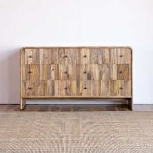 Buy Blue City Decor Hand-Carved Ribbed Mango Wood Dresser | Chest of Drawers | Wooden Chest of Drawers | Bedroom Furniture | Living Room Furniture | Solid Wood Furniture | Blue City Decor