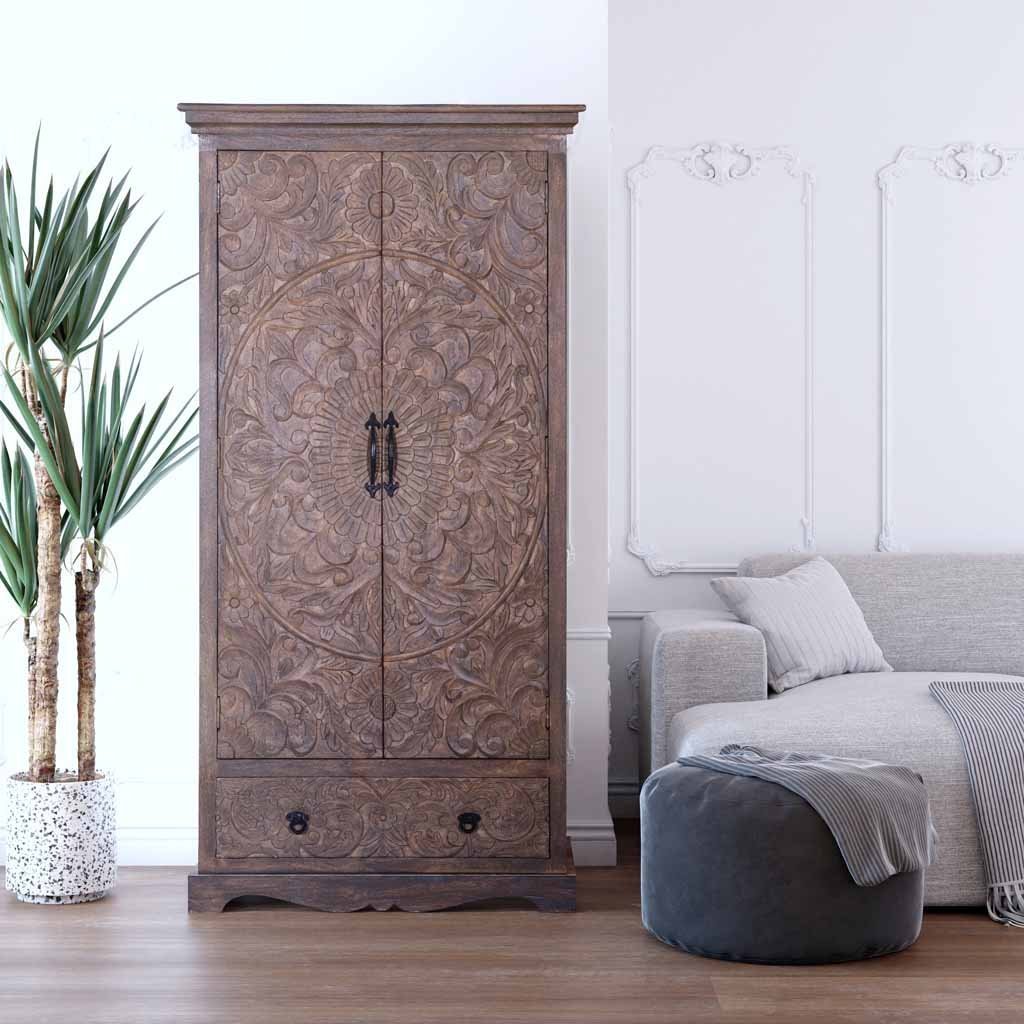 Buy Blue City Decor Regal Craft Solid Wood Almirah | Wardrobe | Wooden Wardrobe | Almirah | Wooden Almirah | Bedroom Furniture | Solid Wood Furniture | Blue City Decor