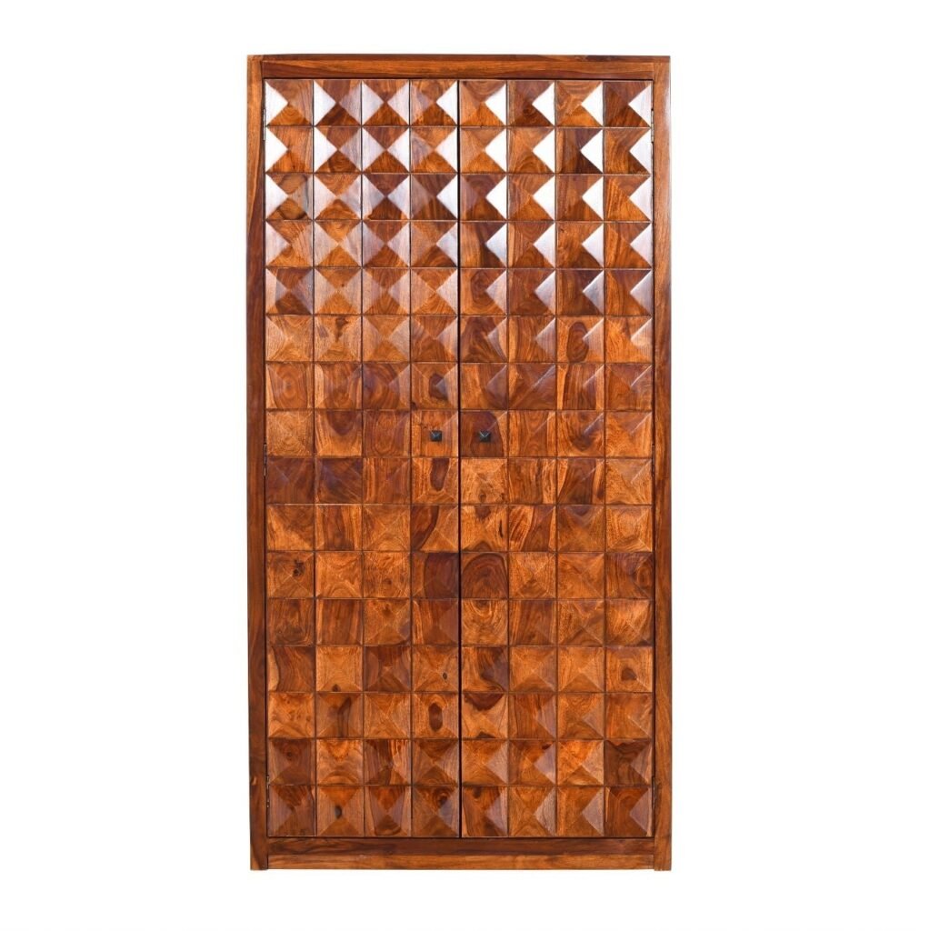 Buy Blue City Decor Sheesham Royale Diamond Almirah | Wardrobe | Wooden Wardrobe | Almirah | Wooden Almirah | Bedroom Furniture | Solid Wood Furniture | Blue City Decor