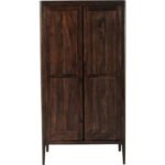 Buy Blue City Decor Walnut Streamline Solid Wood Wardrobe | Wardrobe | Wooden Wardrobe | Almirah | Wooden Almirah | Bedroom Furniture | Solid Wood Furniture | Blue City Decor